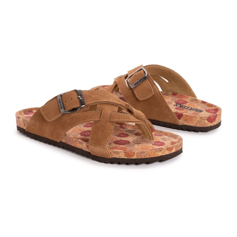 Women's Sandals by Muk Luks Tanner Cognac Suede Size 9 New With Tags